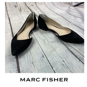Marc Fisher Sunny D’orsay Black Suede Flats